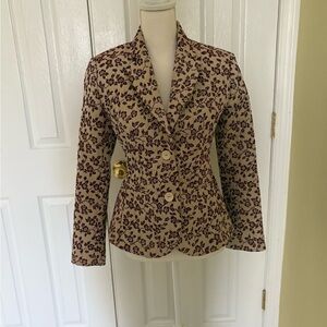 H&M Tan and Brown Patterned Blazer